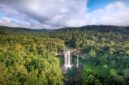 Pemandangan udara bentangan hutan hujan tropis Nusantara yang rimbun dan hijau, menjadi benteng utama penyerapan karbon dan pilar keseimbangan ekosistem global.